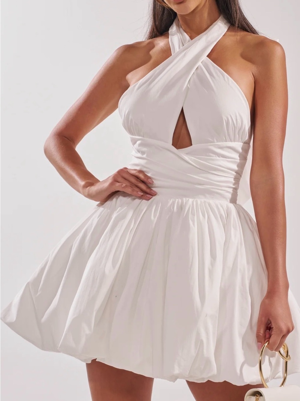 NEVER WORN Strappy MULTIFUNCTION MINI DRESS IN WHITE